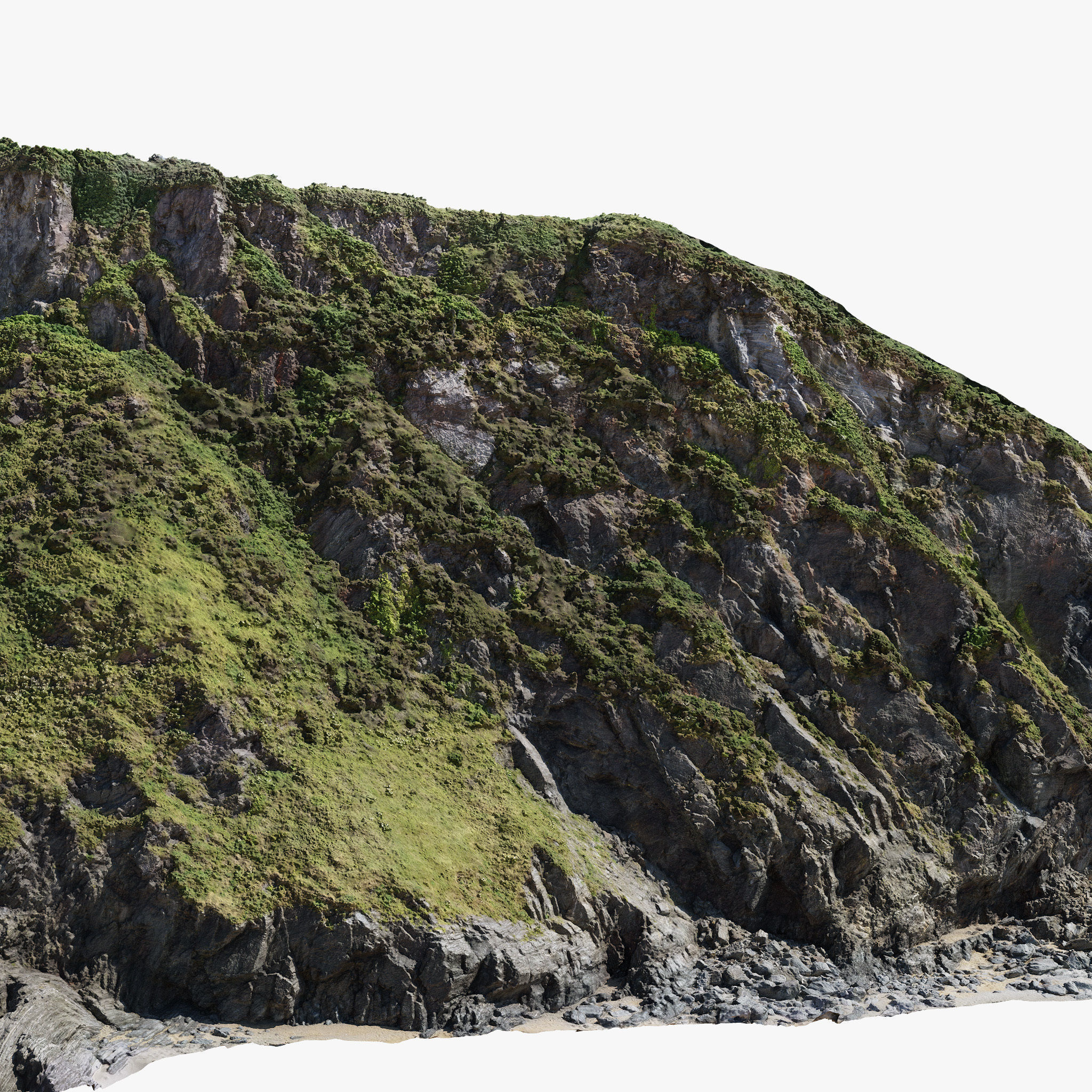 Large Coast Cliff PBR Scan 03 Low-poly 3D model_10