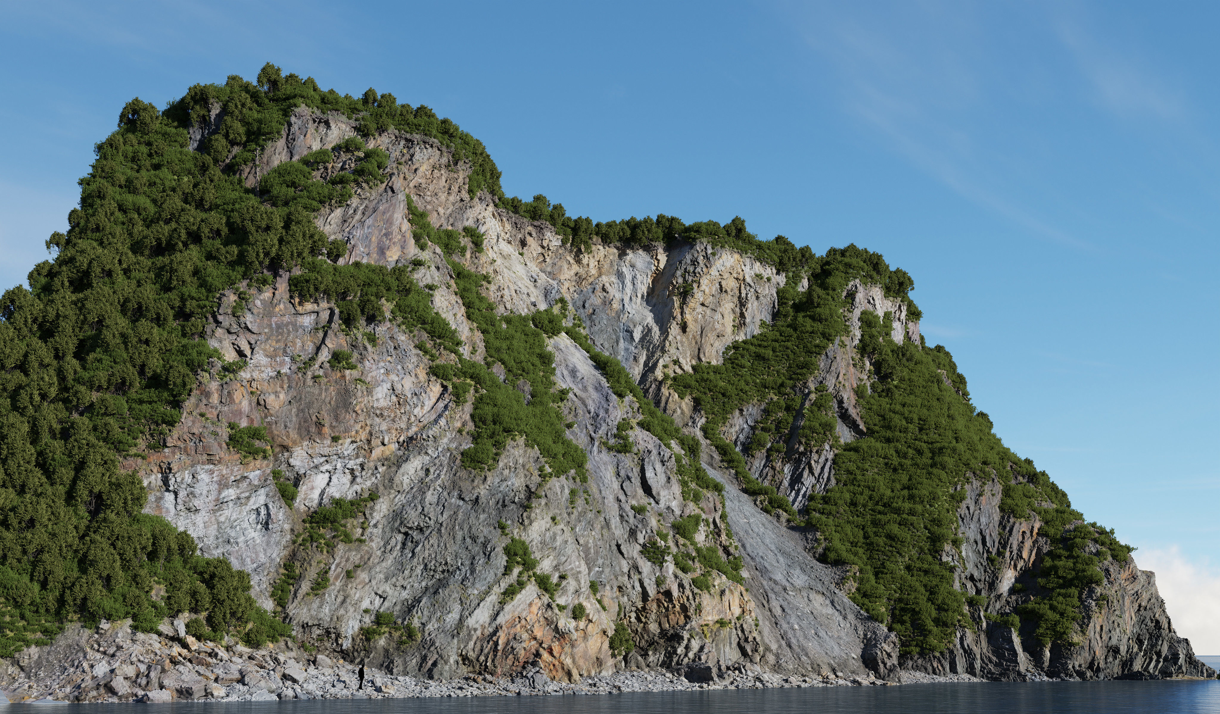 Large Coast Cliff PBR Scan 03 Low-poly 3D model_13