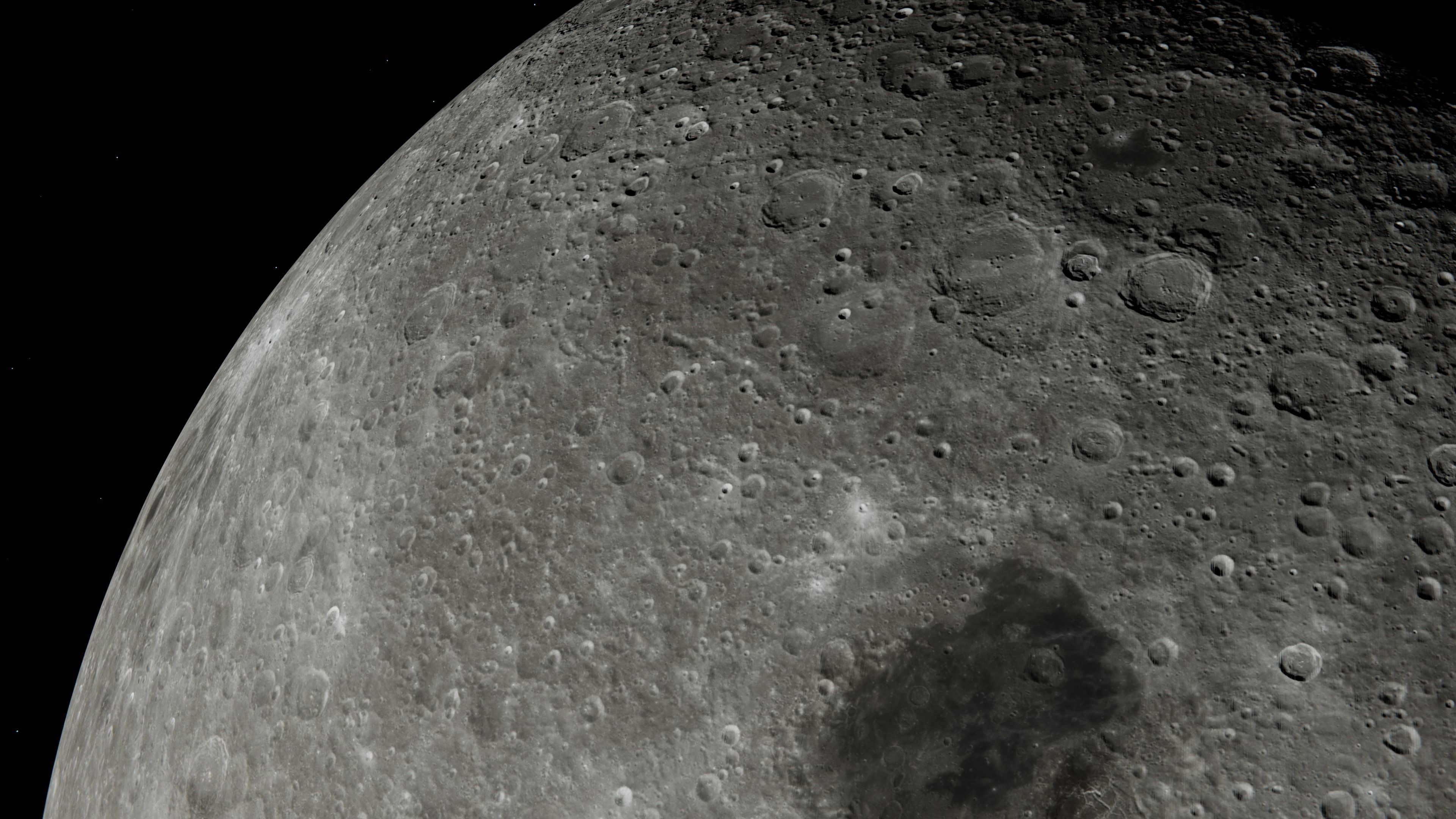 Photorealistic Moon with 27K textures 3D model_4