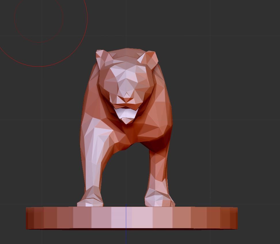 saber-toothed cat low poly 3D print model_3