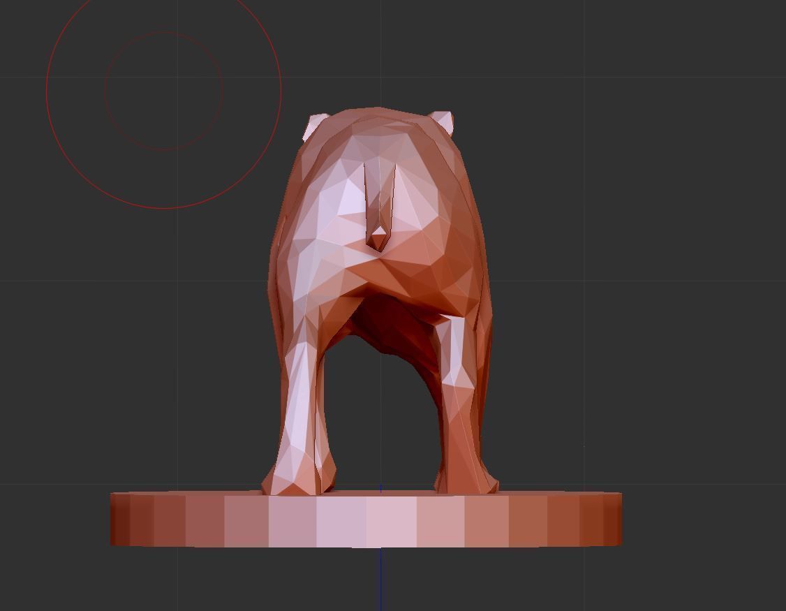 saber-toothed cat low poly 3D print model_1