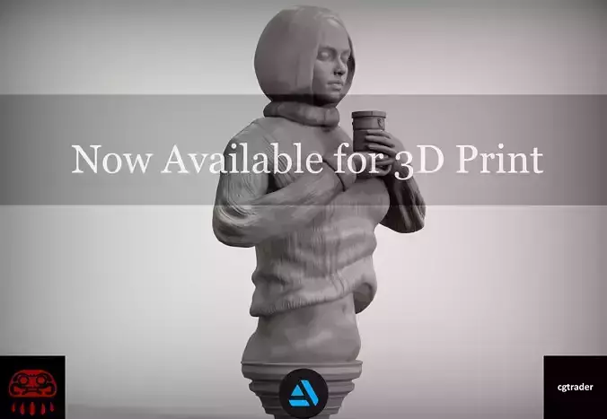Zen Coffee Girl for 3D Print 3D print model