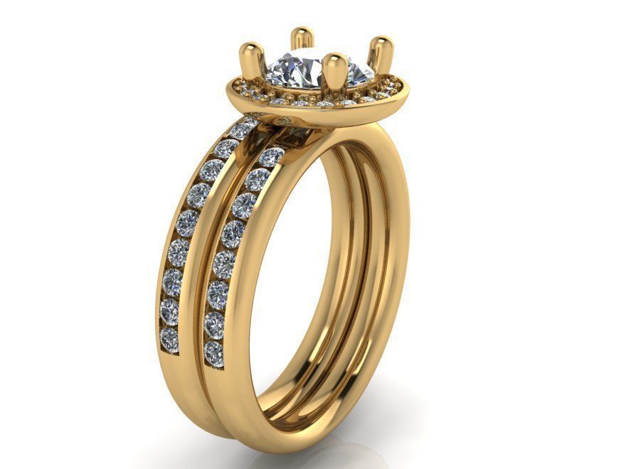 Diamond eternity ring with band 2280 3D print model 3D print model_1