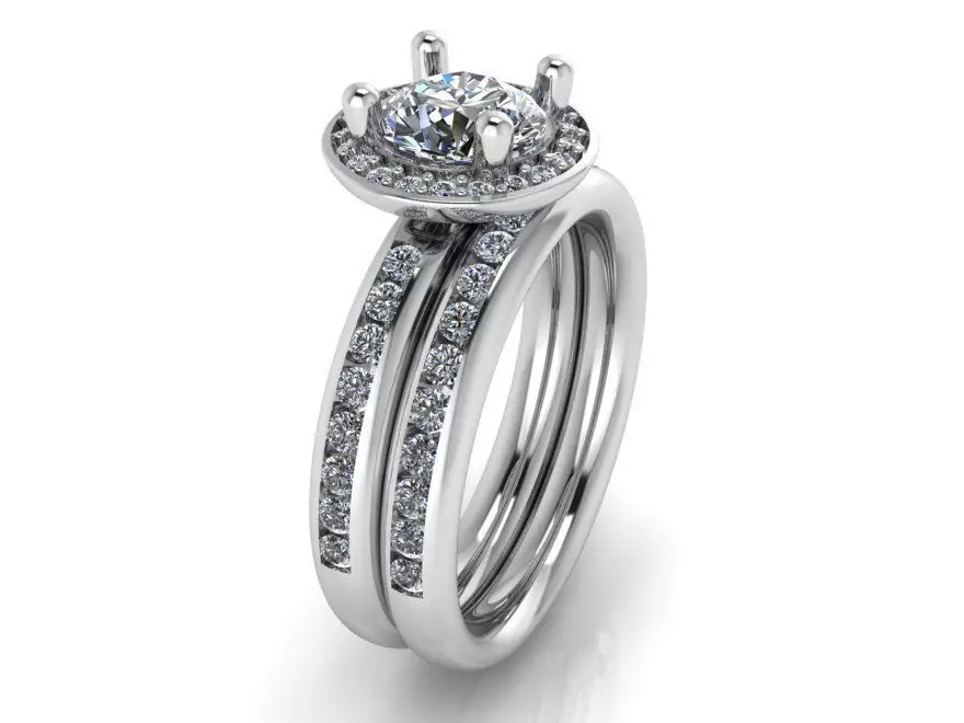 Diamond eternity ring with band 2280 3D print model 3D print model_0