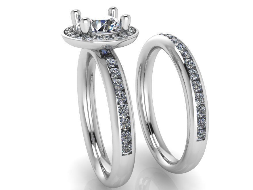 Diamond eternity ring with band 2280 3D print model 3D print model_3