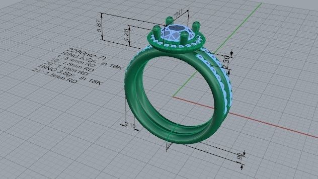 Diamond eternity ring with band 2280 3D print model 3D print model_5