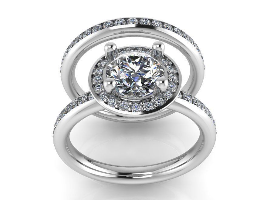 Diamond eternity ring with band 2280 3D print model 3D print model_2