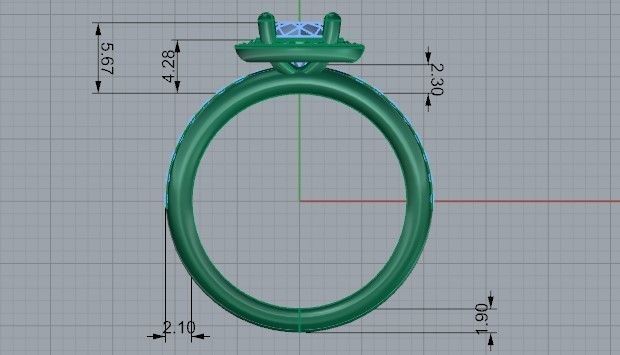 Diamond eternity ring with band 2280 3D print model 3D print model_6