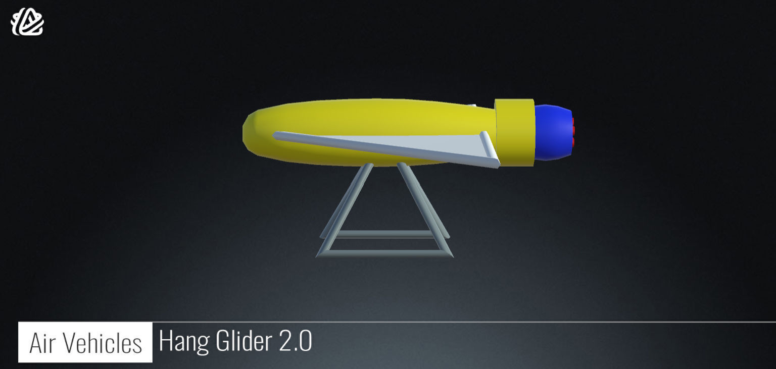 Hang Glider v2 - 3D Air Vehicles Low-poly 3D model_3