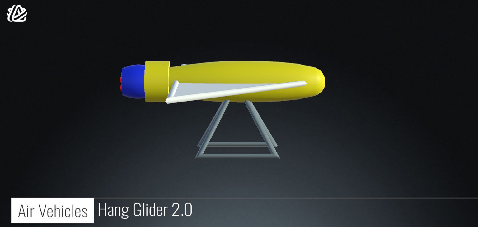 Hang Glider v2 - 3D Air Vehicles Low-poly 3D model_2
