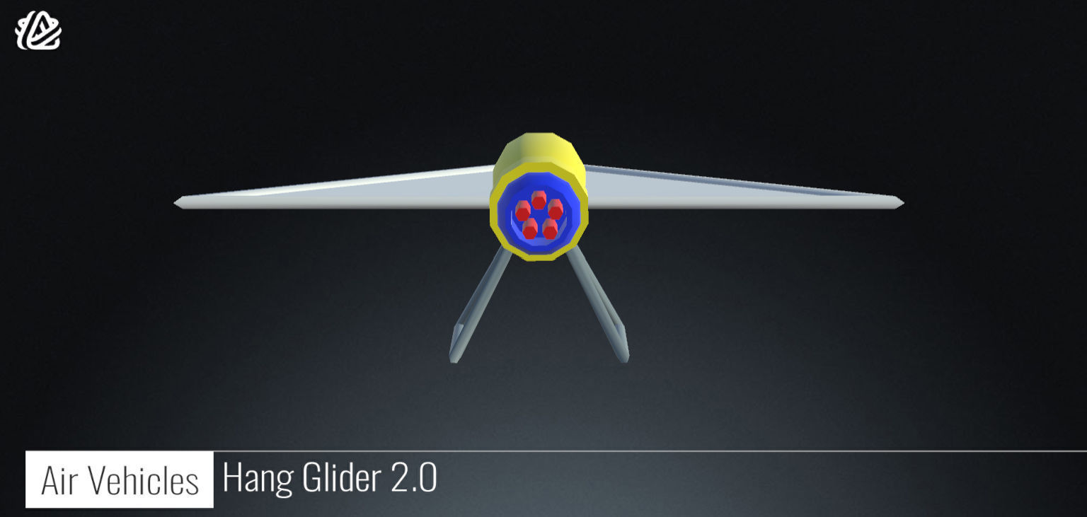 Hang Glider v2 - 3D Air Vehicles Low-poly 3D model_1