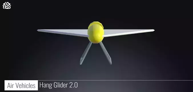 Hang Glider v2 - 3D Air Vehicles Low-poly 3D model