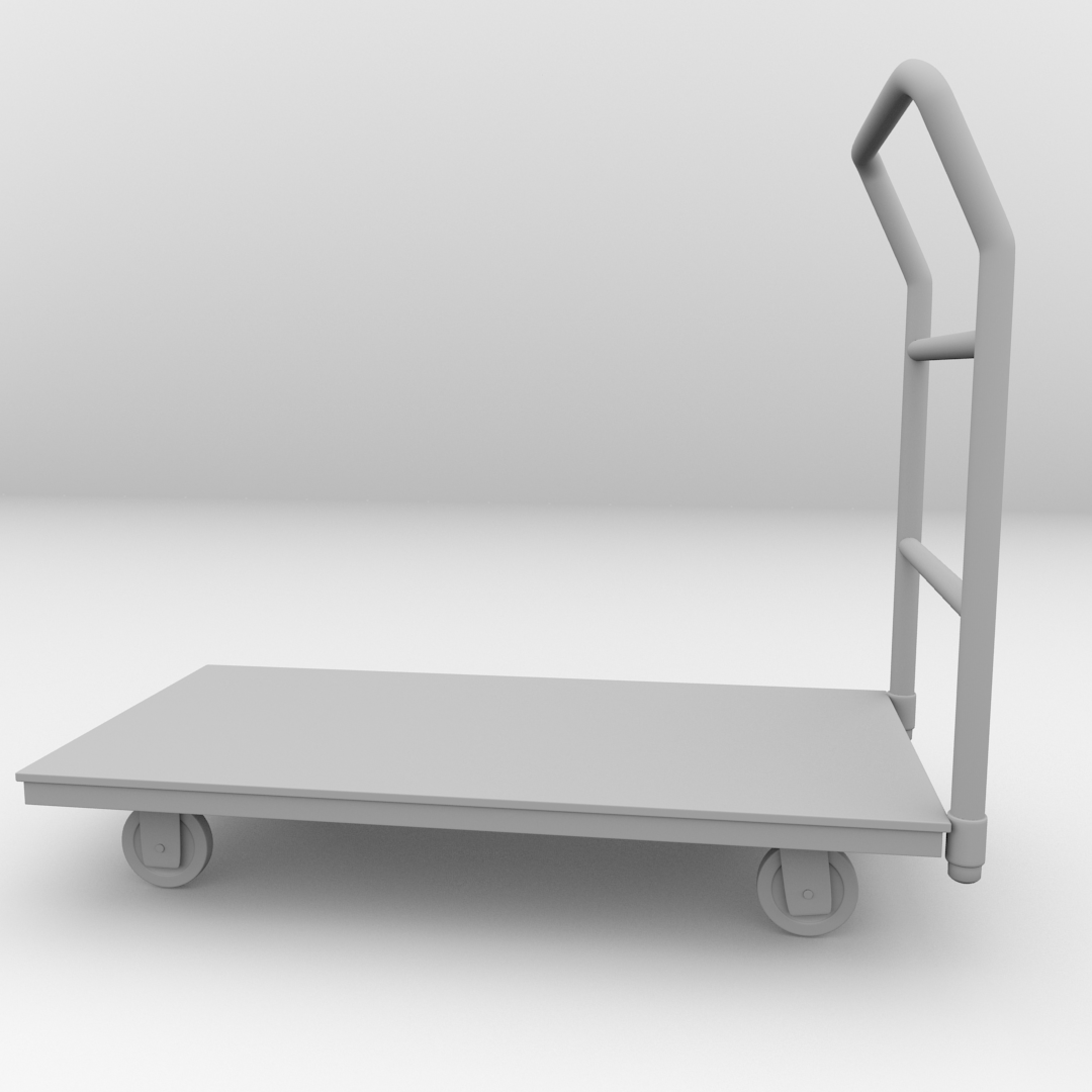 Platform Hand Truck 3D model_3