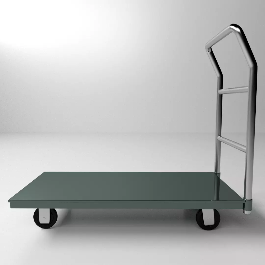 Platform Hand Truck 3D model_0