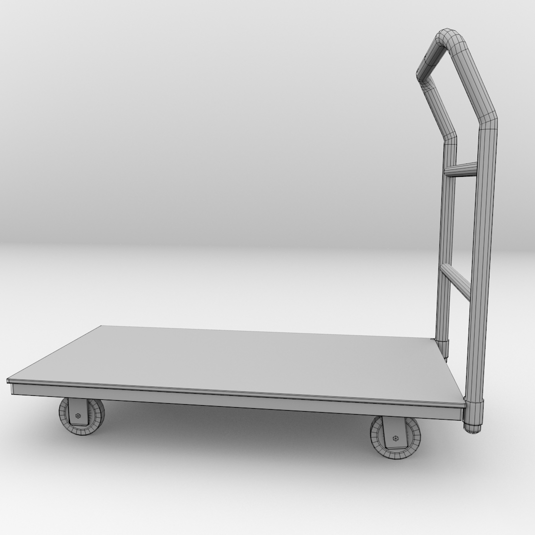 Platform Hand Truck 3D model_4