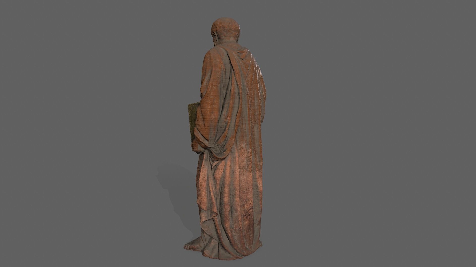 Old Man Statue Low-poly 3D model_3