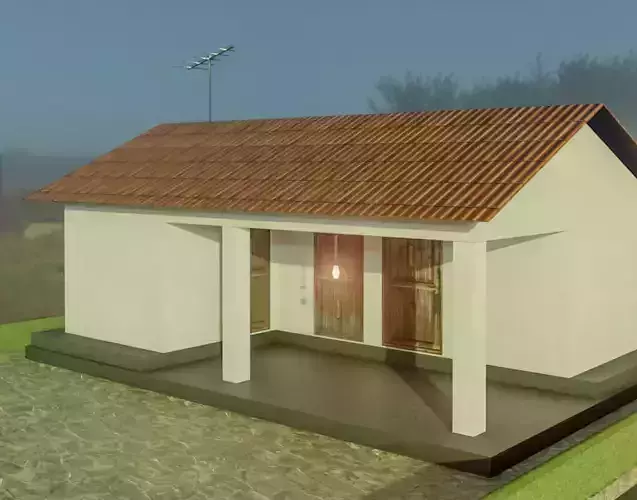 Rural Indian Small House - exteriorOnly Free low-poly 3D model