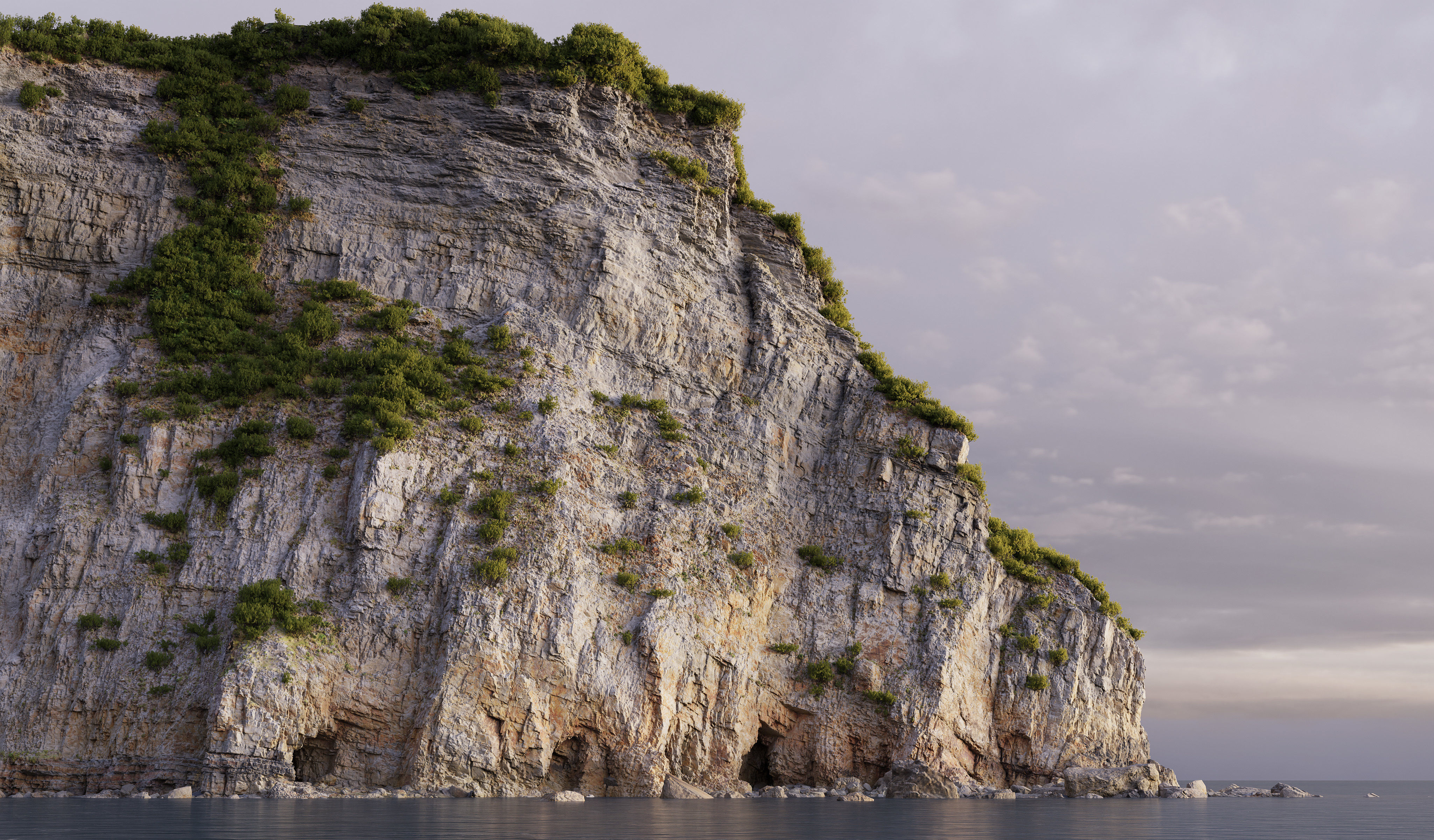 Large Coast Cliff PBR Scan 04 Low-poly 3D model_8