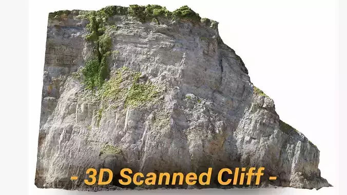 Large Coast Cliff PBR Scan 04 Low-poly 3D model