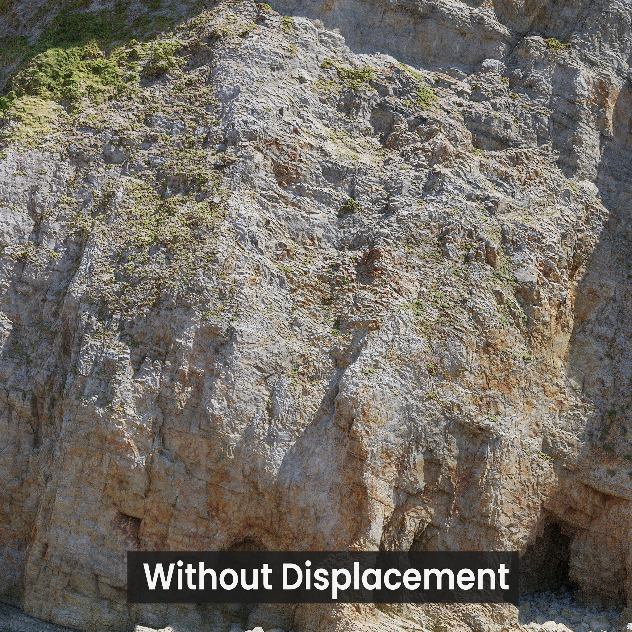 Large Coast Cliff PBR Scan 04 Low-poly 3D model_10