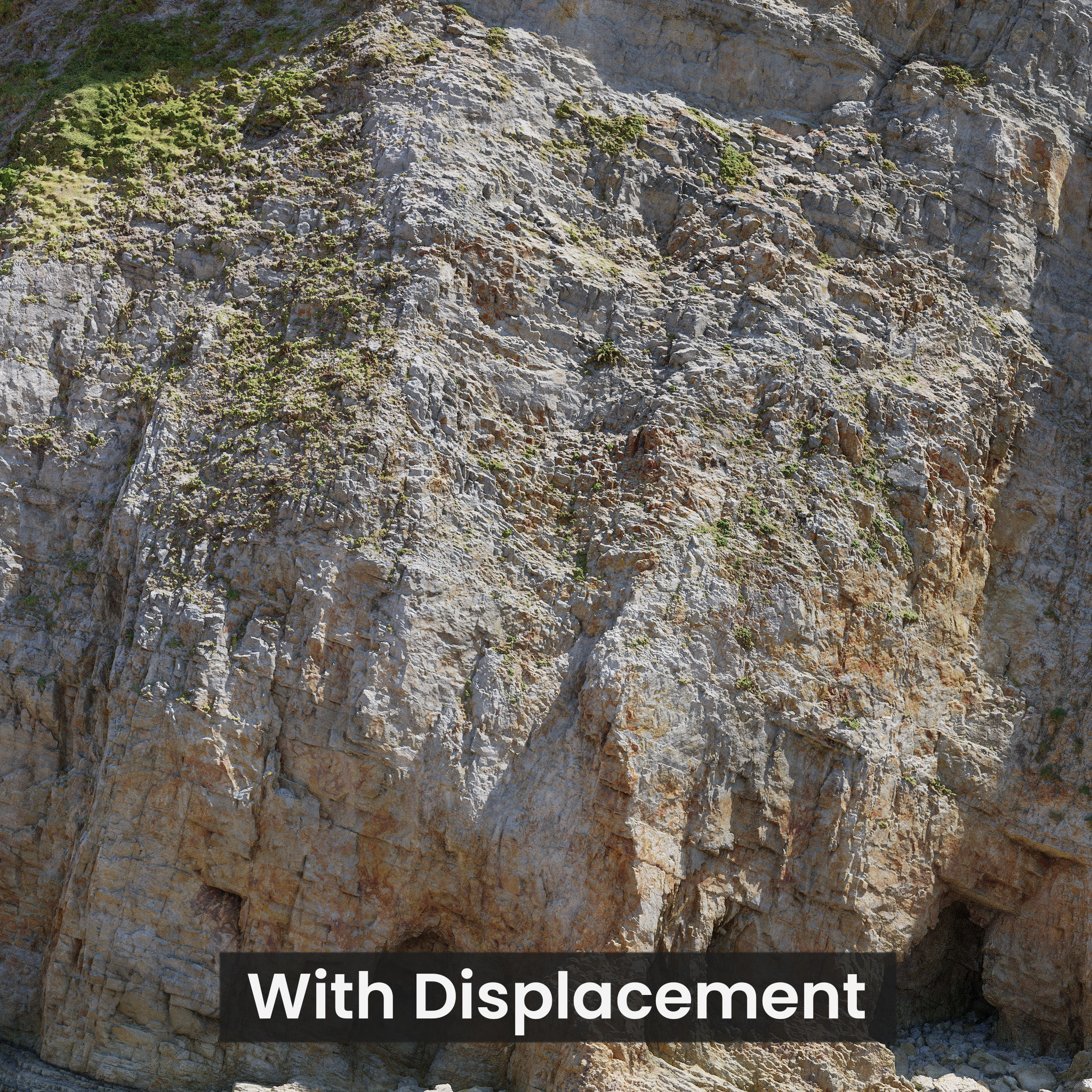 Large Coast Cliff PBR Scan 04 Low-poly 3D model_11