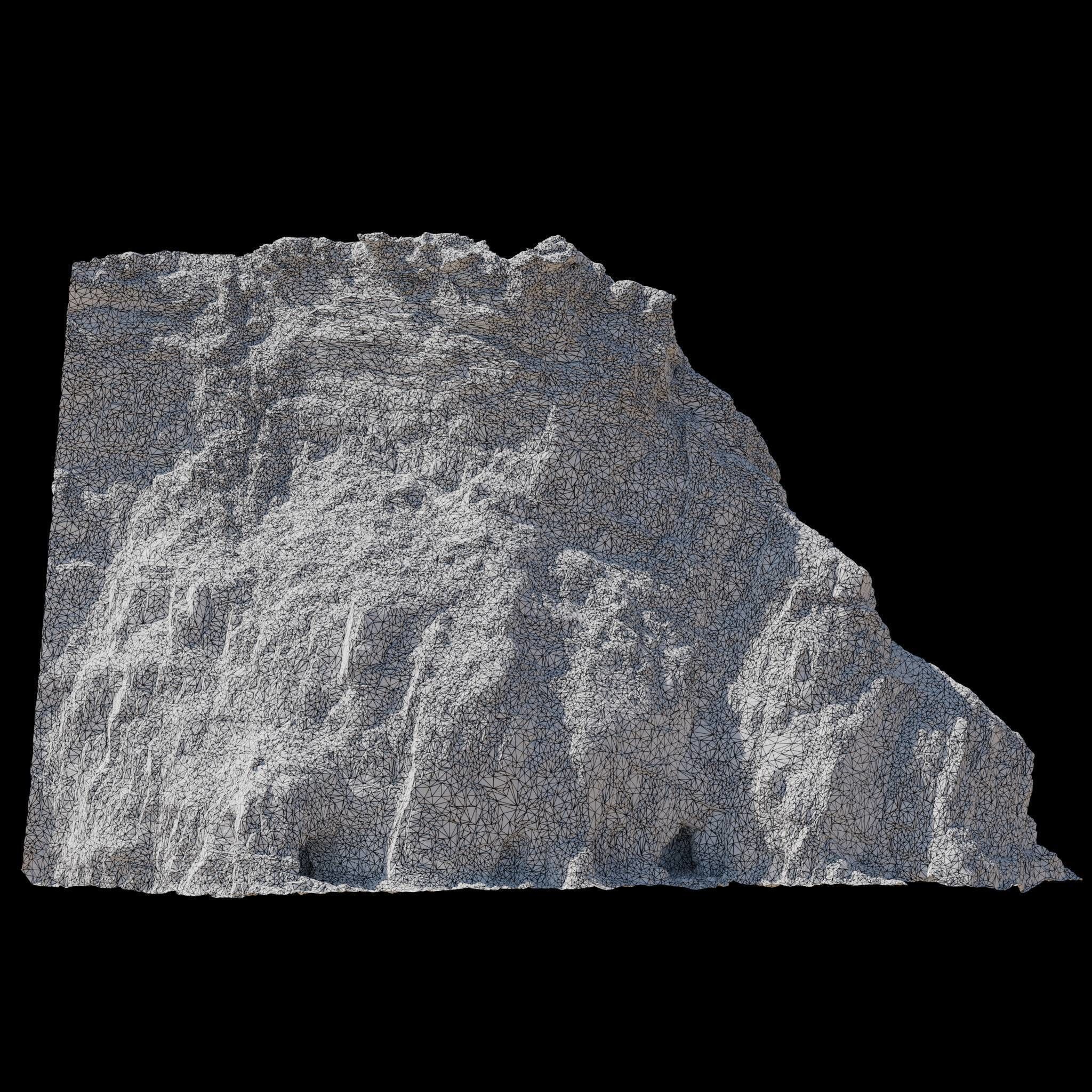Large Coast Cliff PBR Scan 04 Low-poly 3D model_9