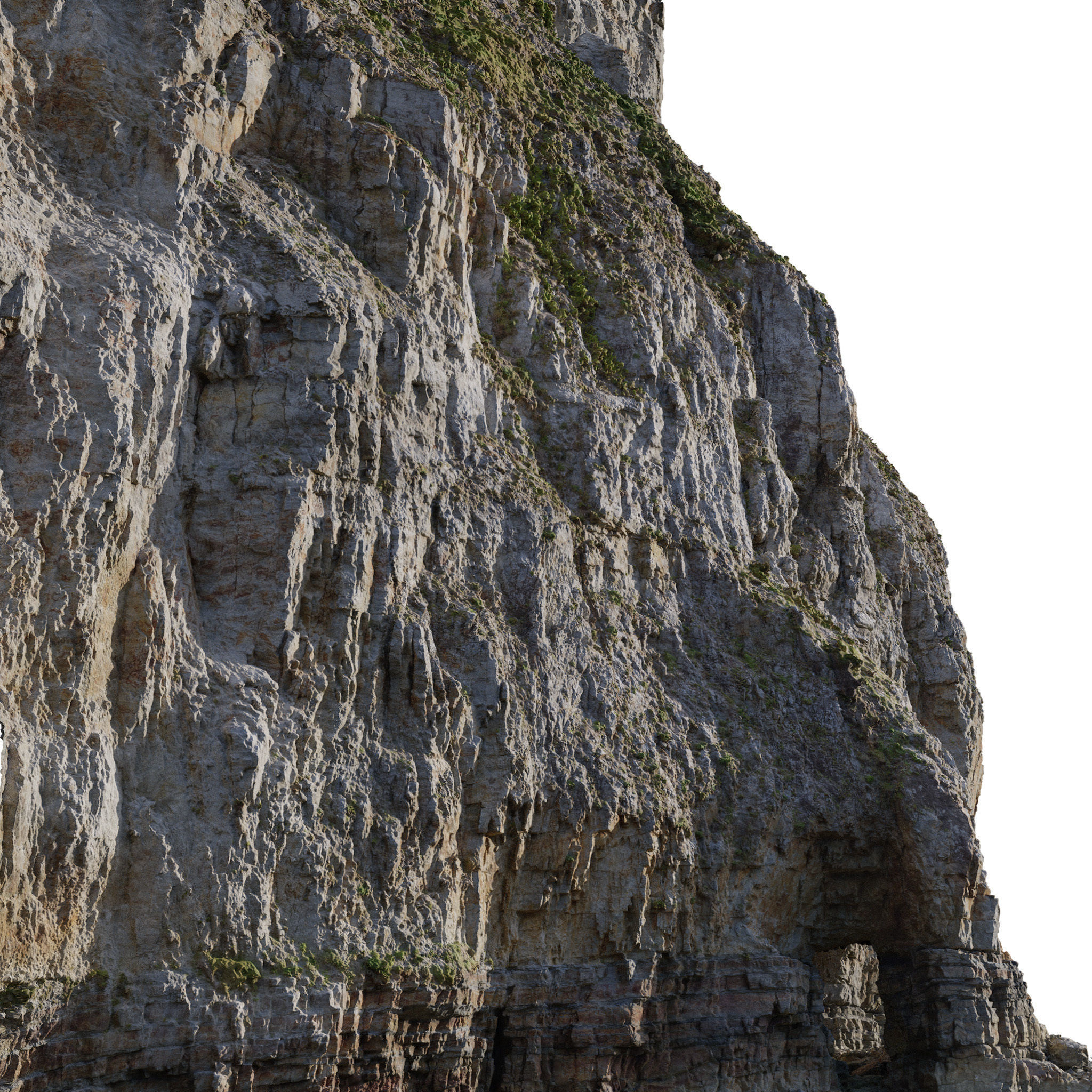 Large Coast Cliff PBR Scan 04 Low-poly 3D model_4