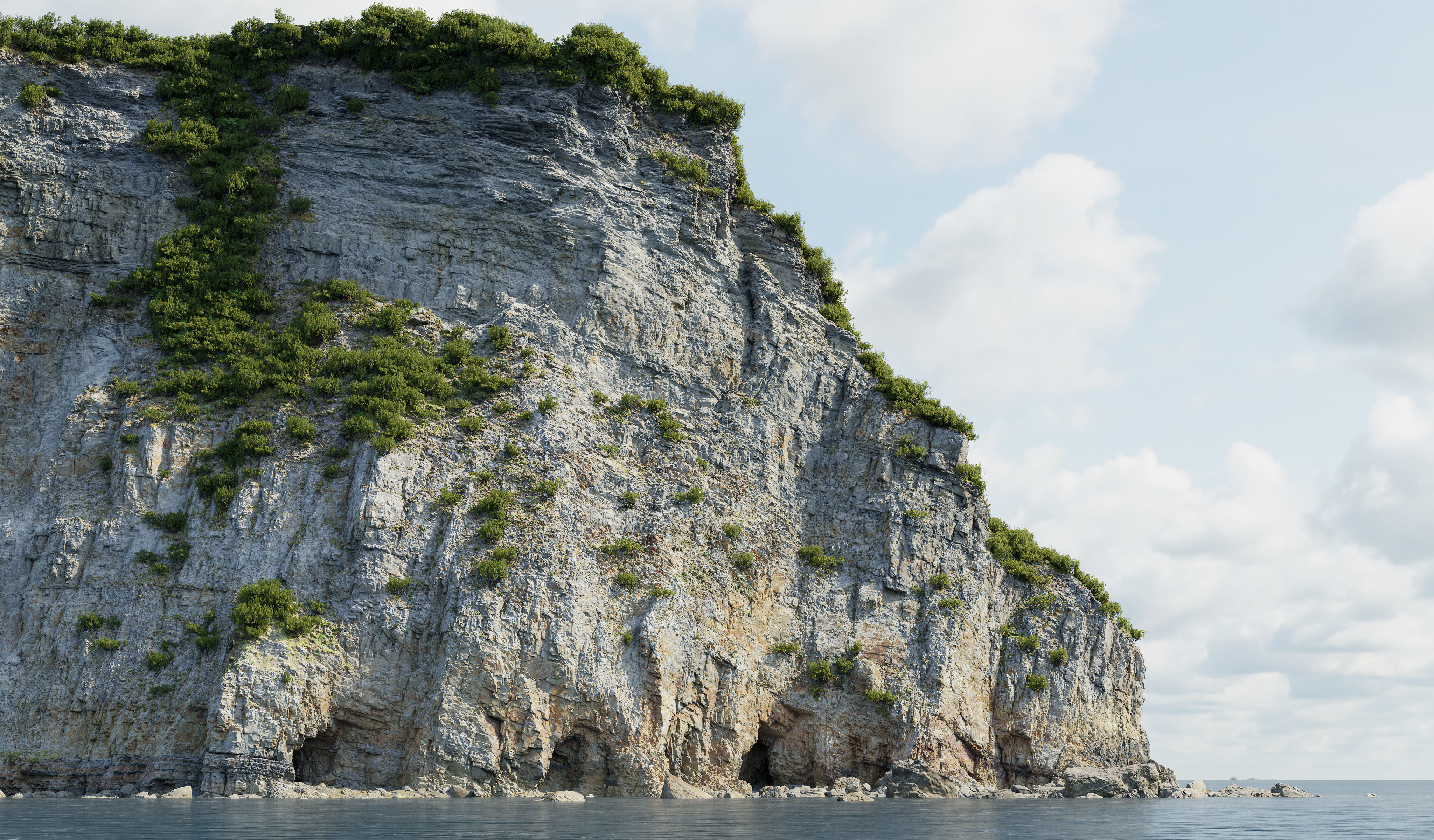 Large Coast Cliff PBR Scan 04 Low-poly 3D model_12