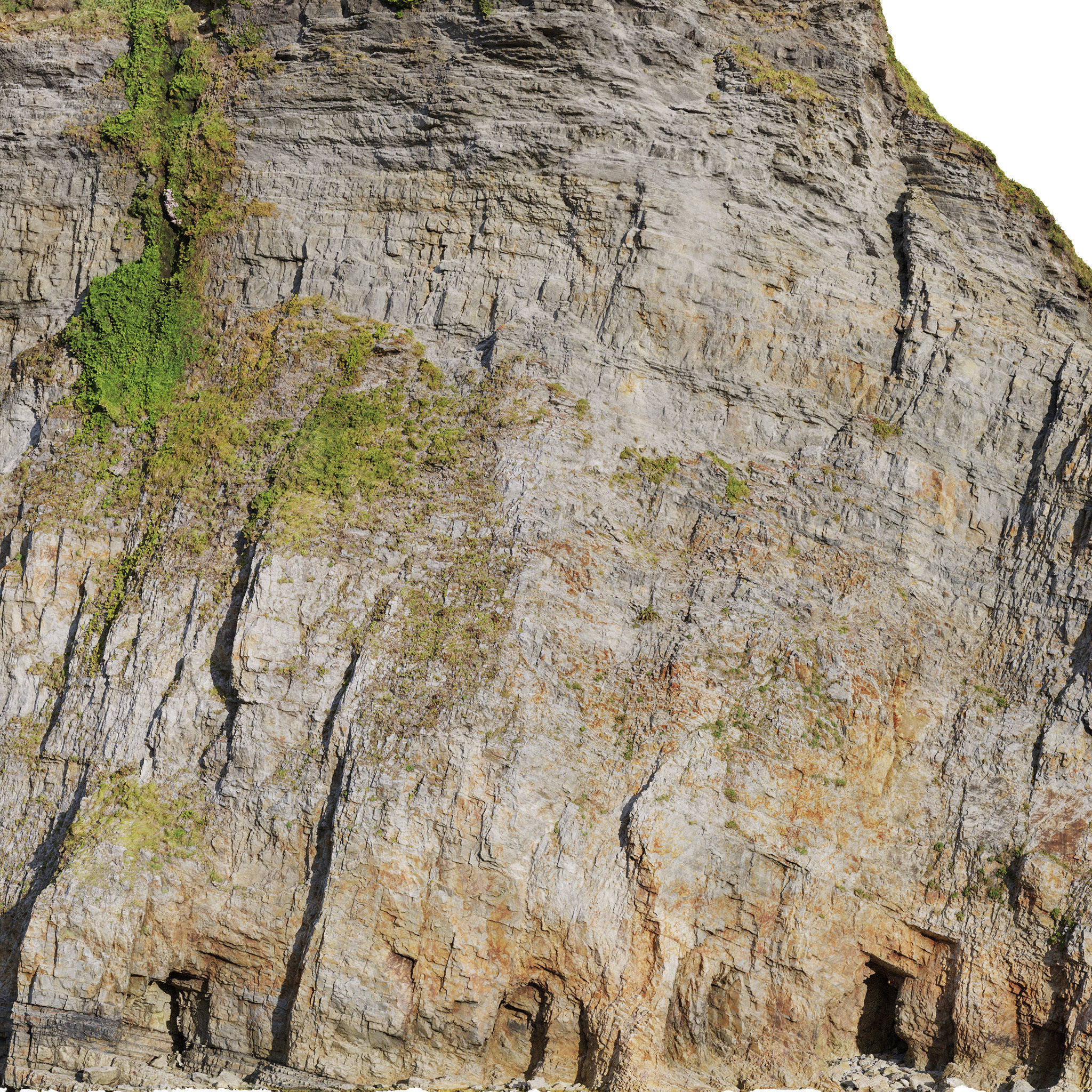 Large Coast Cliff PBR Scan 04 Low-poly 3D model_15