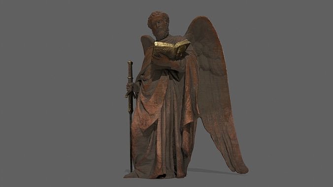 Old Man Statue Low-poly 3D model