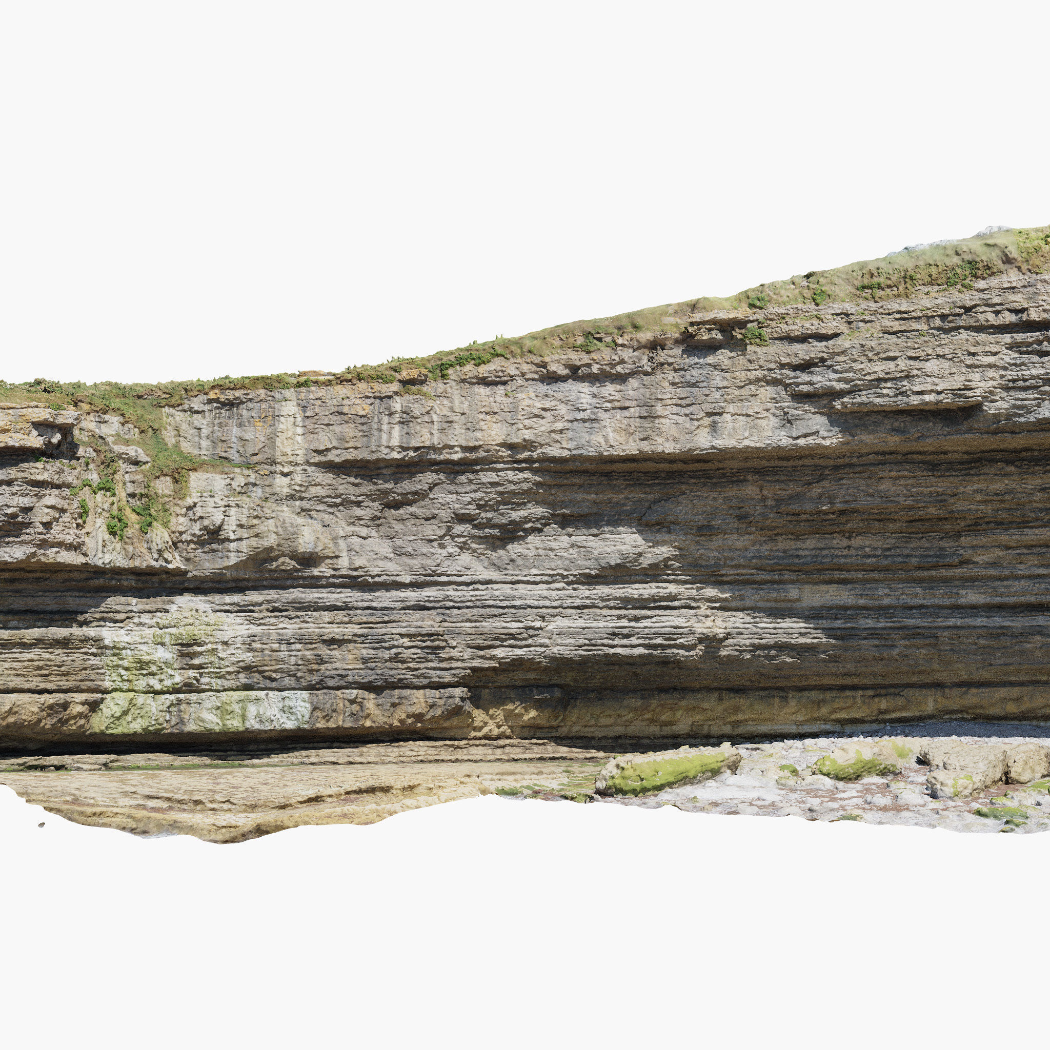 Large Coast Cliff PBR Scan Low-poly 3D model_11