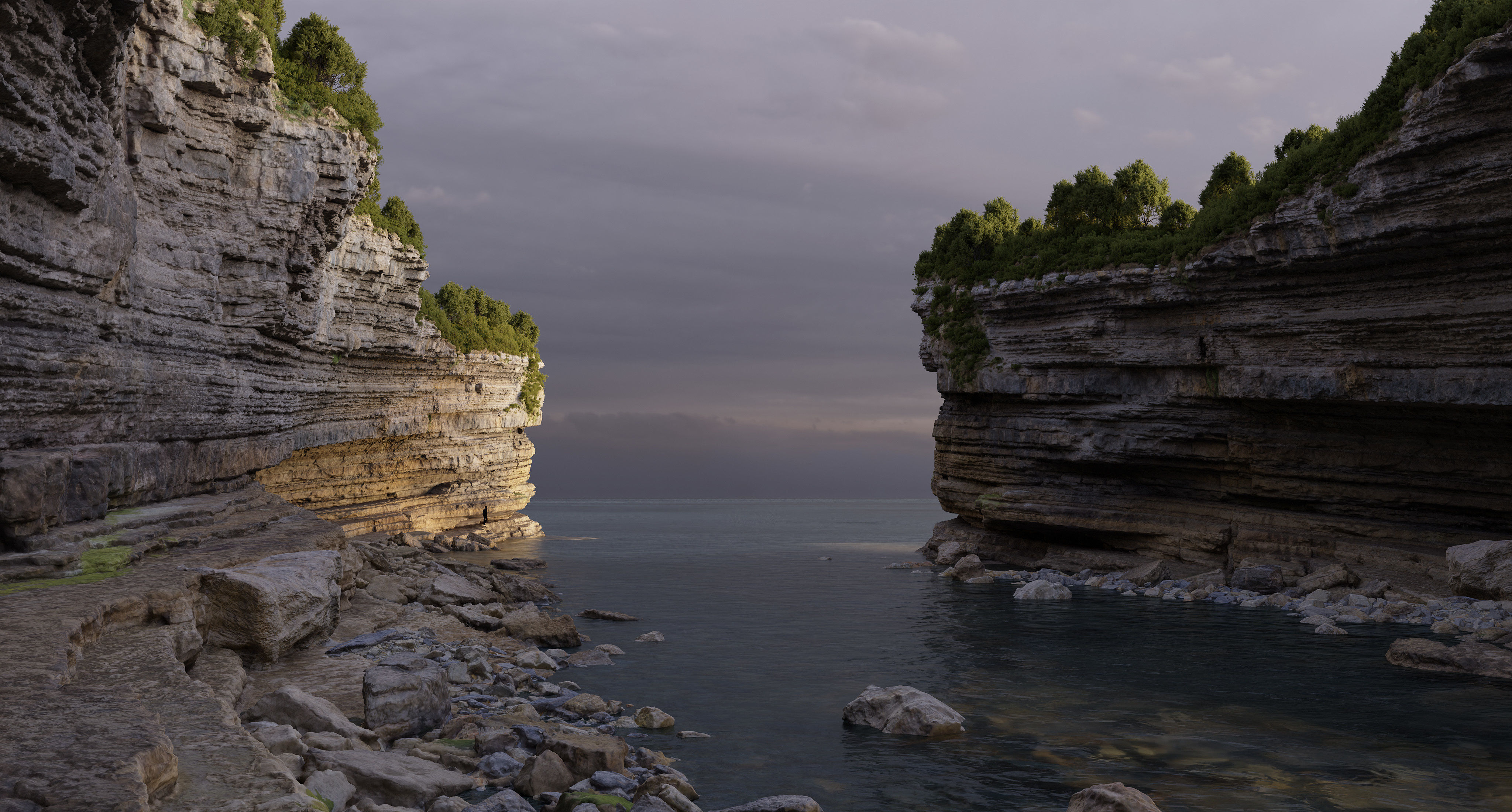 Large Coast Cliff PBR Scan Low-poly 3D model_3