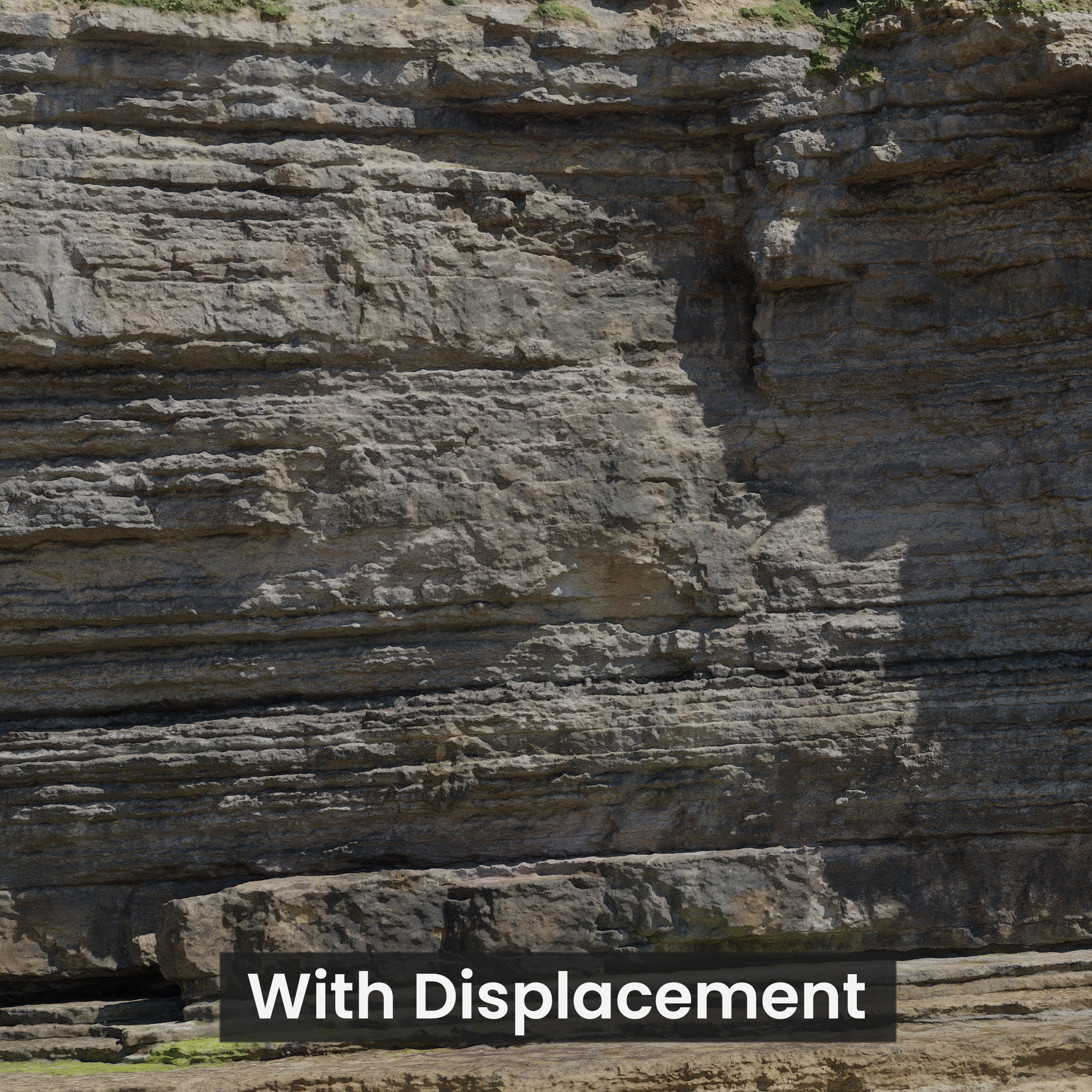 Large Coast Cliff PBR Scan Low-poly 3D model_14