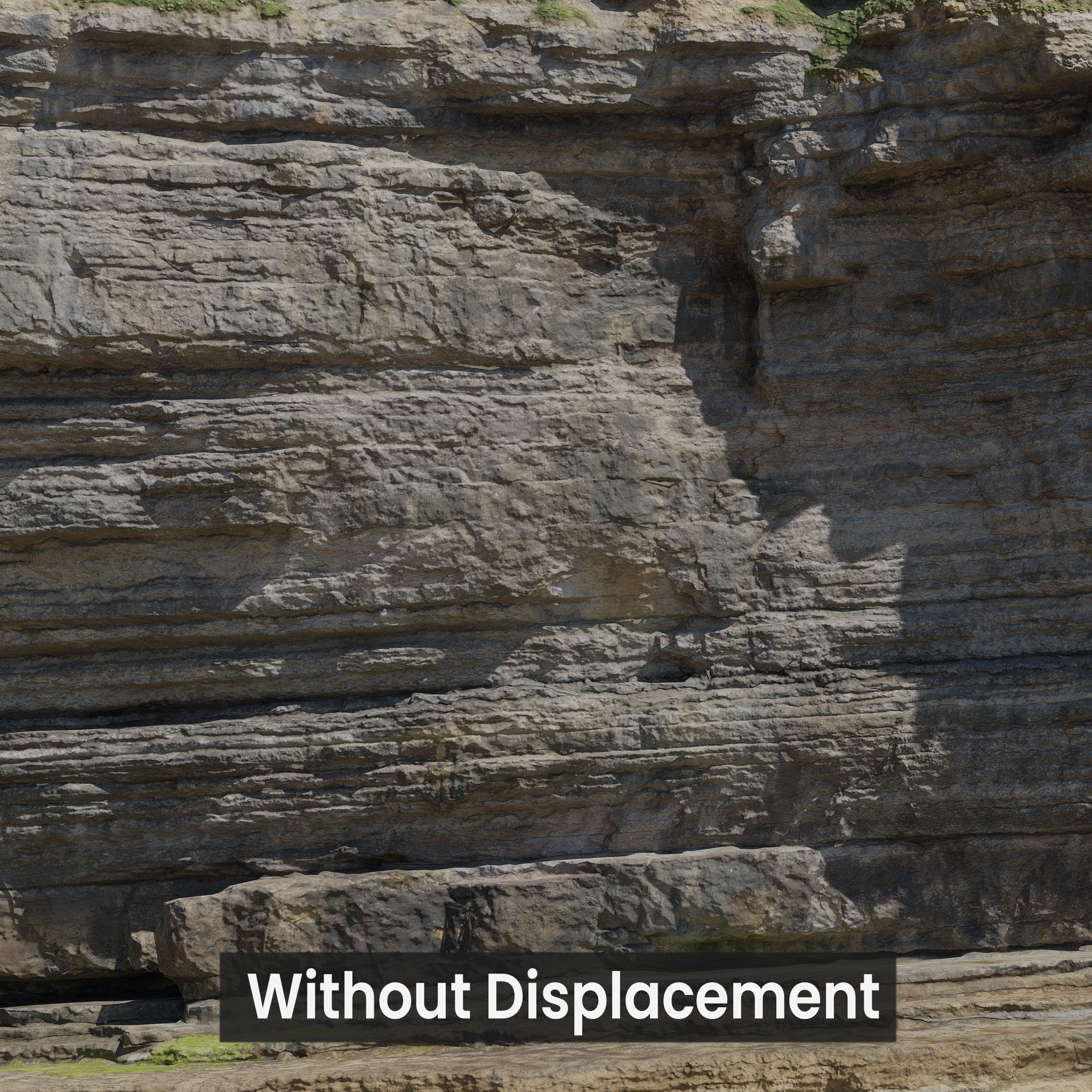 Large Coast Cliff PBR Scan Low-poly 3D model_15