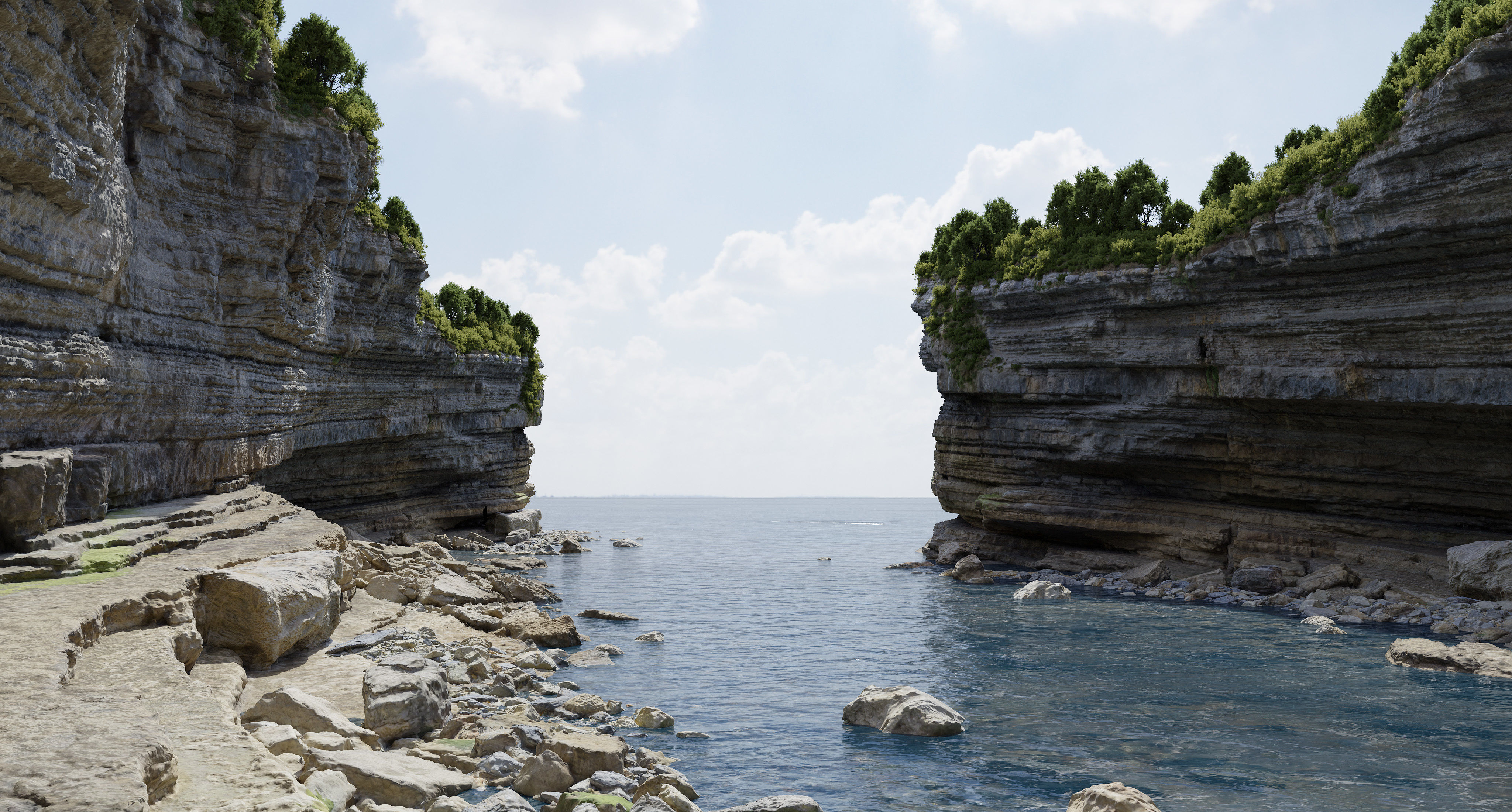 Large Coast Cliff PBR Scan Low-poly 3D model_12