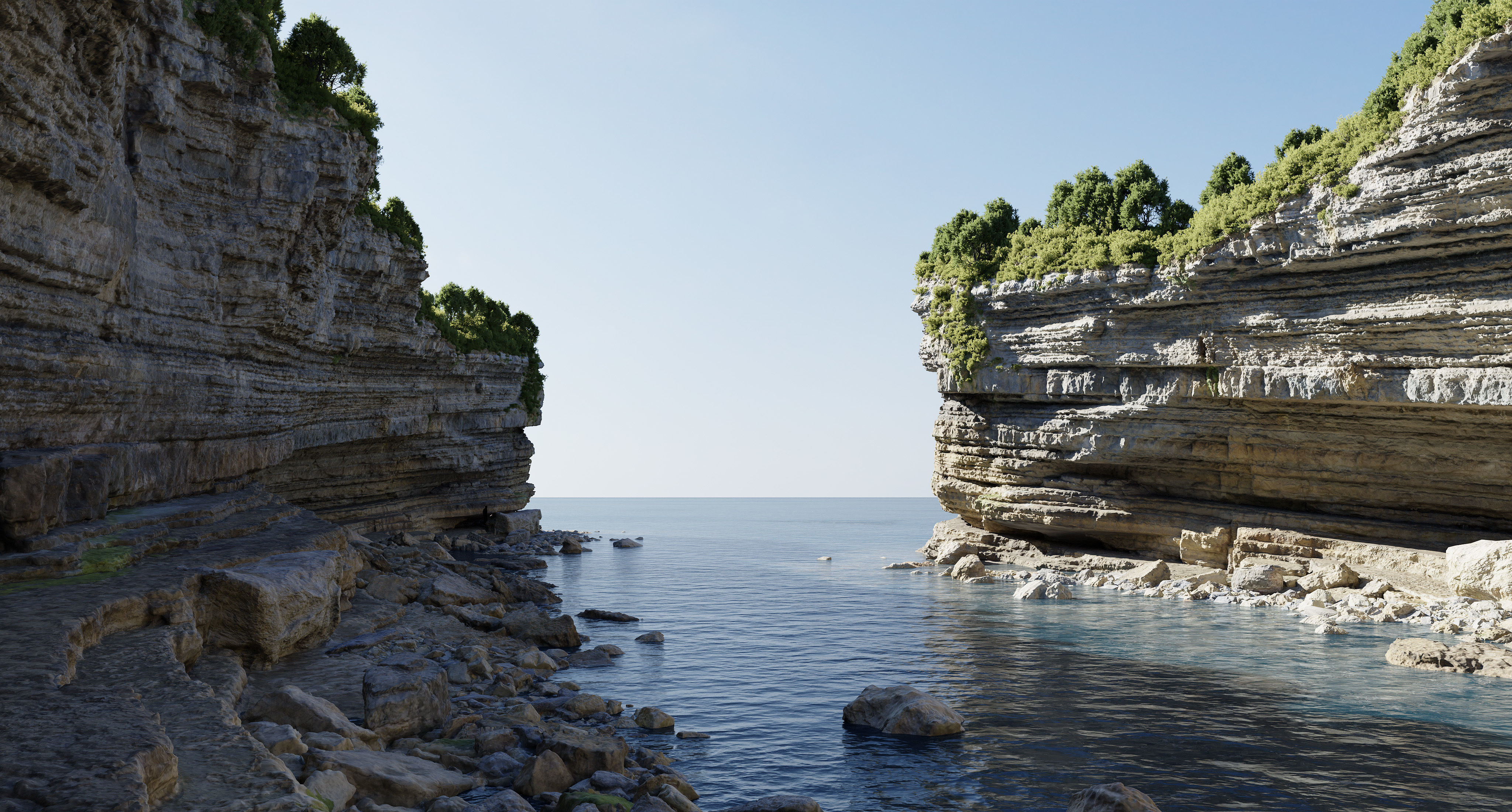 Large Coast Cliff PBR Scan Low-poly 3D model_2
