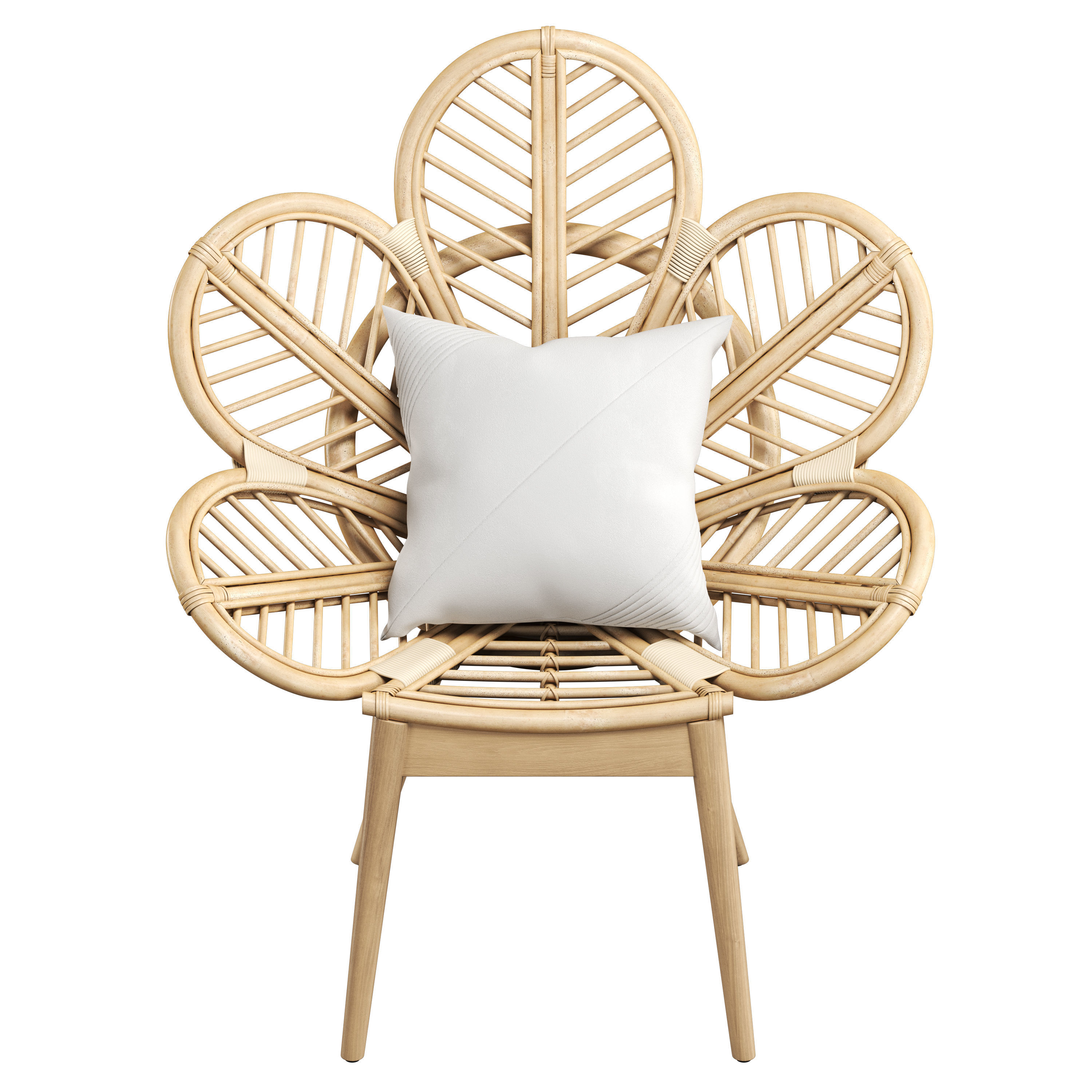 Kids Rattan Chair 3D model_2