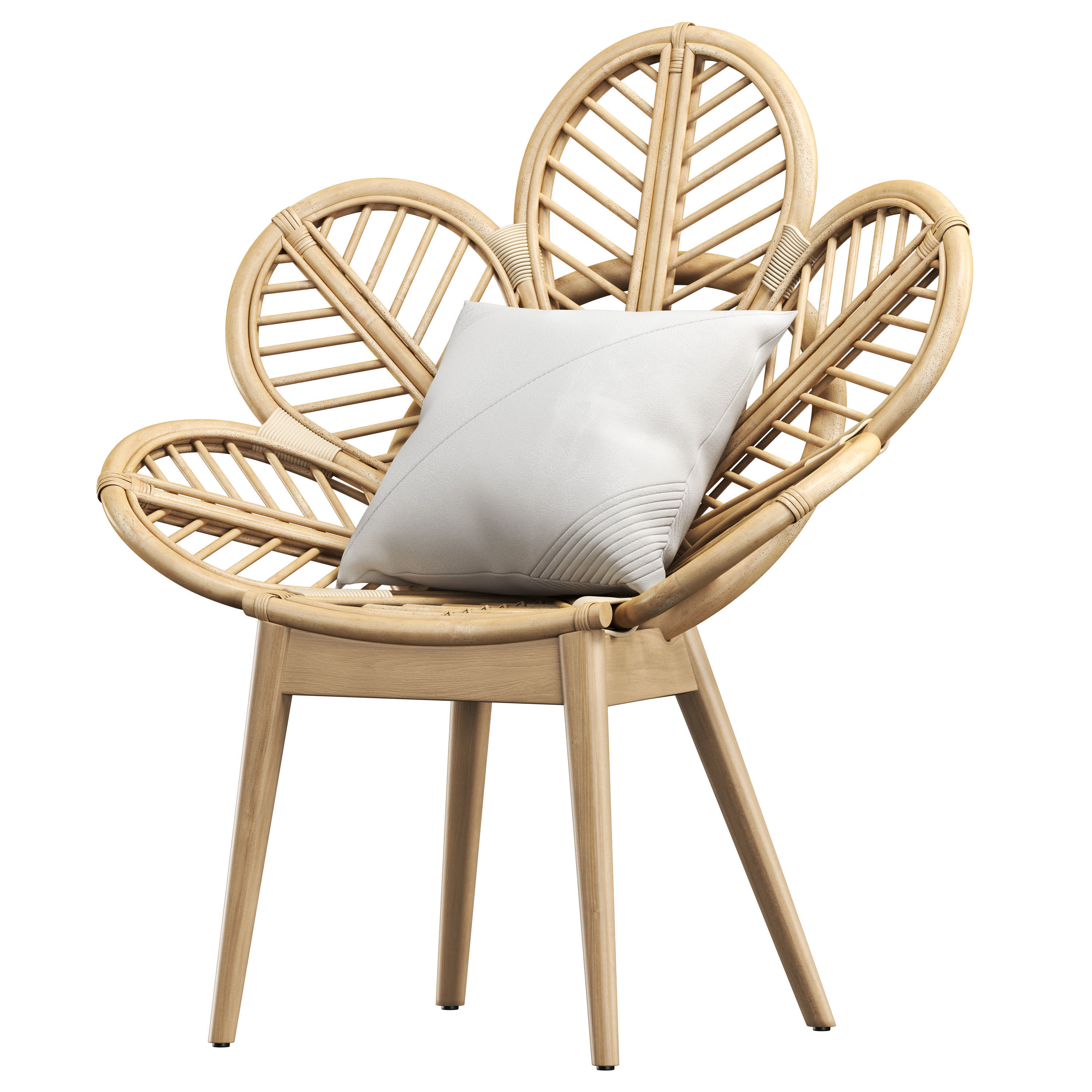 Kids Rattan Chair 3D model_1