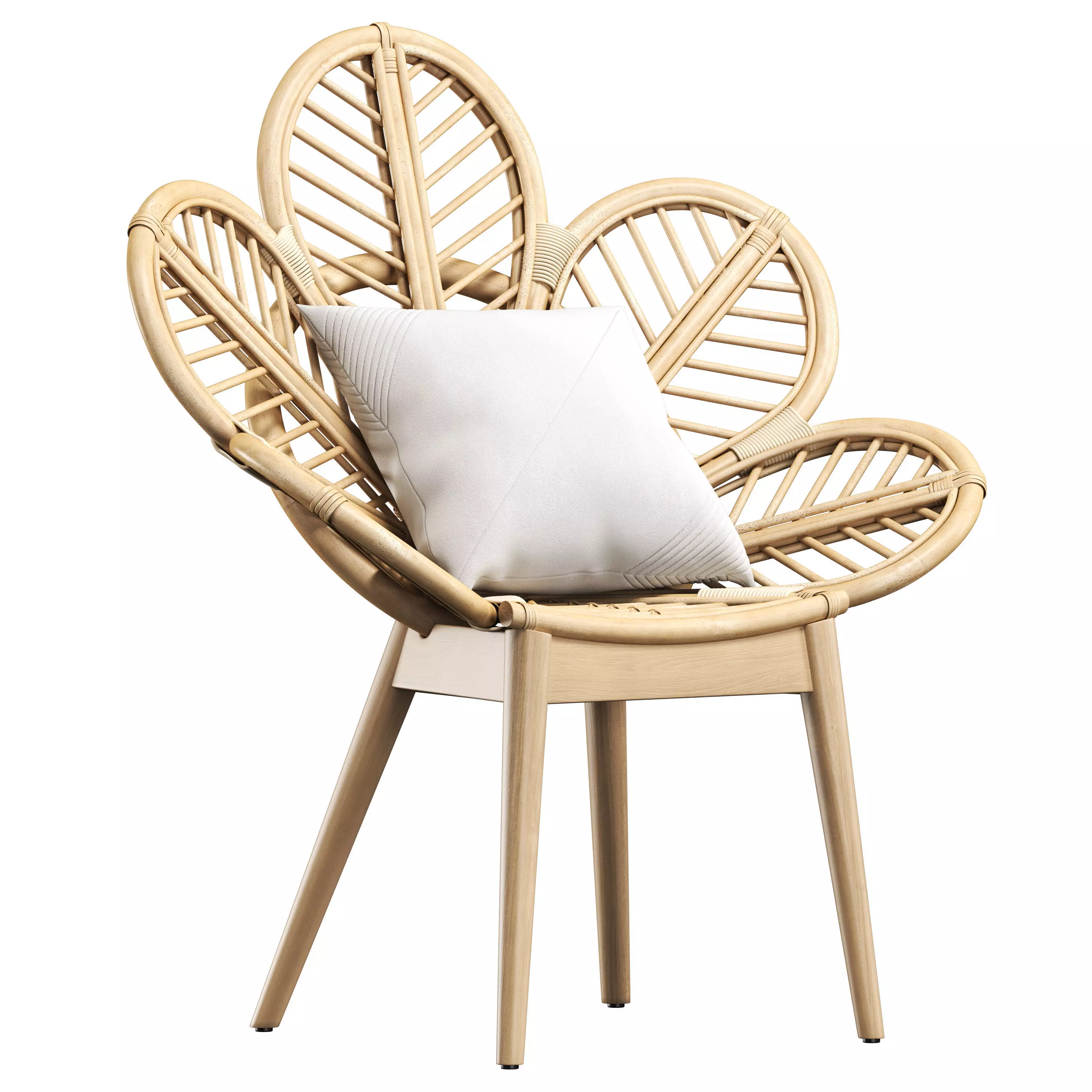 Kids Rattan Chair 3D model_0