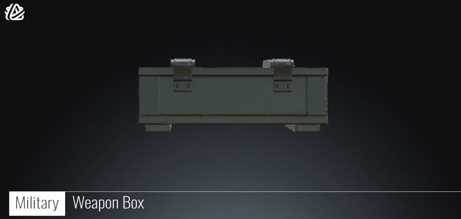 Weapon Army Box with ammunition Low-poly 3D model_3