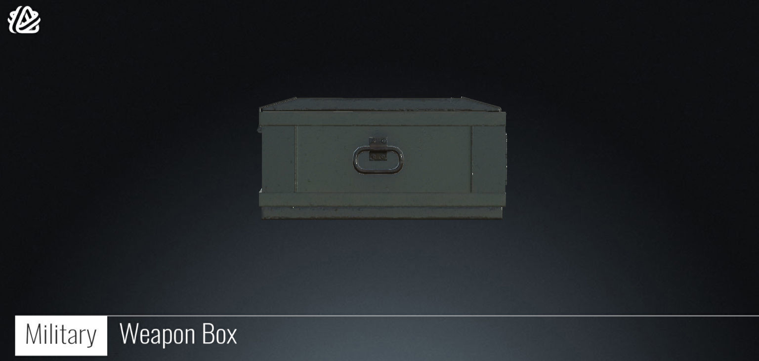 Weapon Army Box with ammunition Low-poly 3D model_1