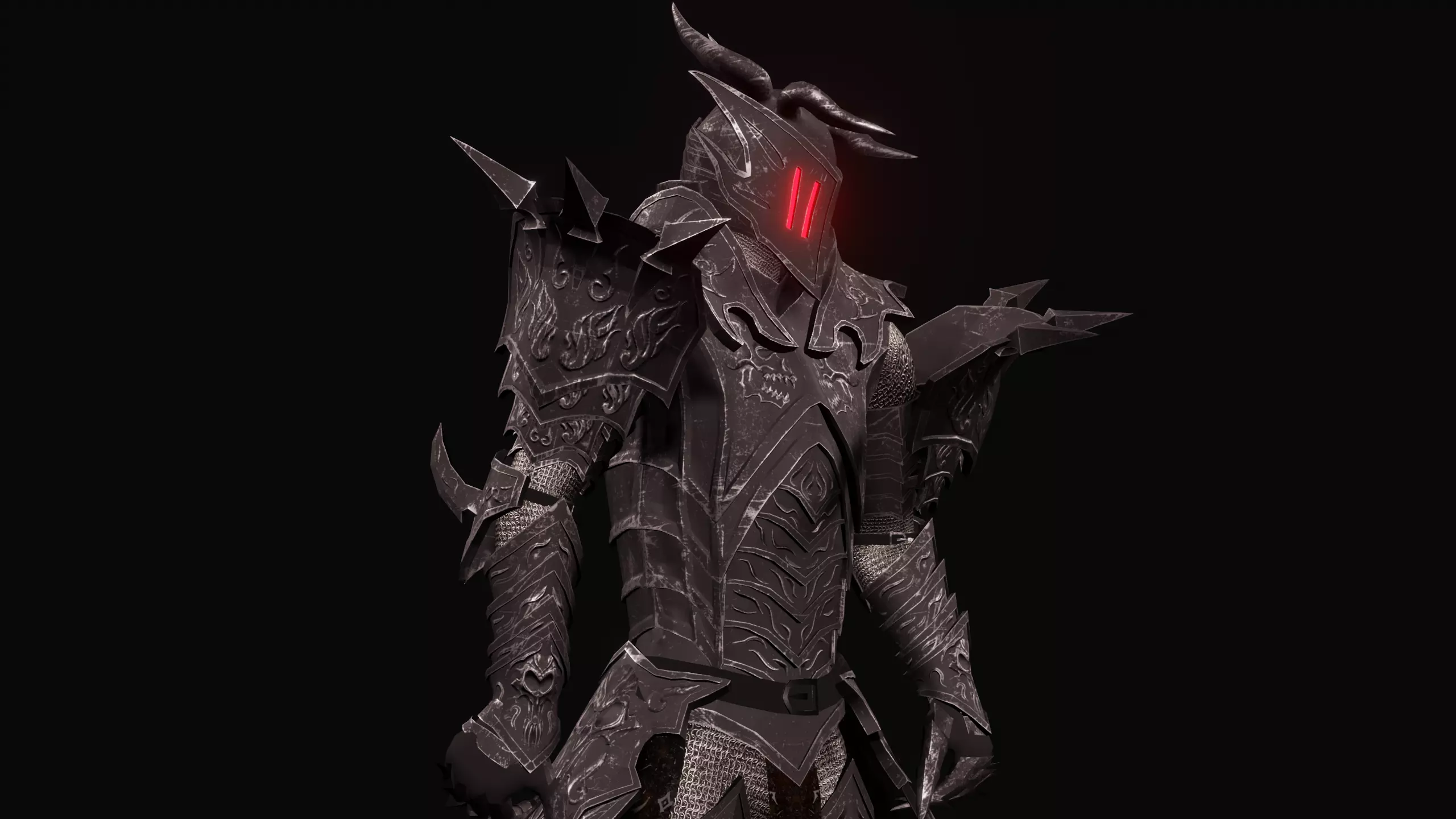 Knight PBR demon Low-poly 3D model_0