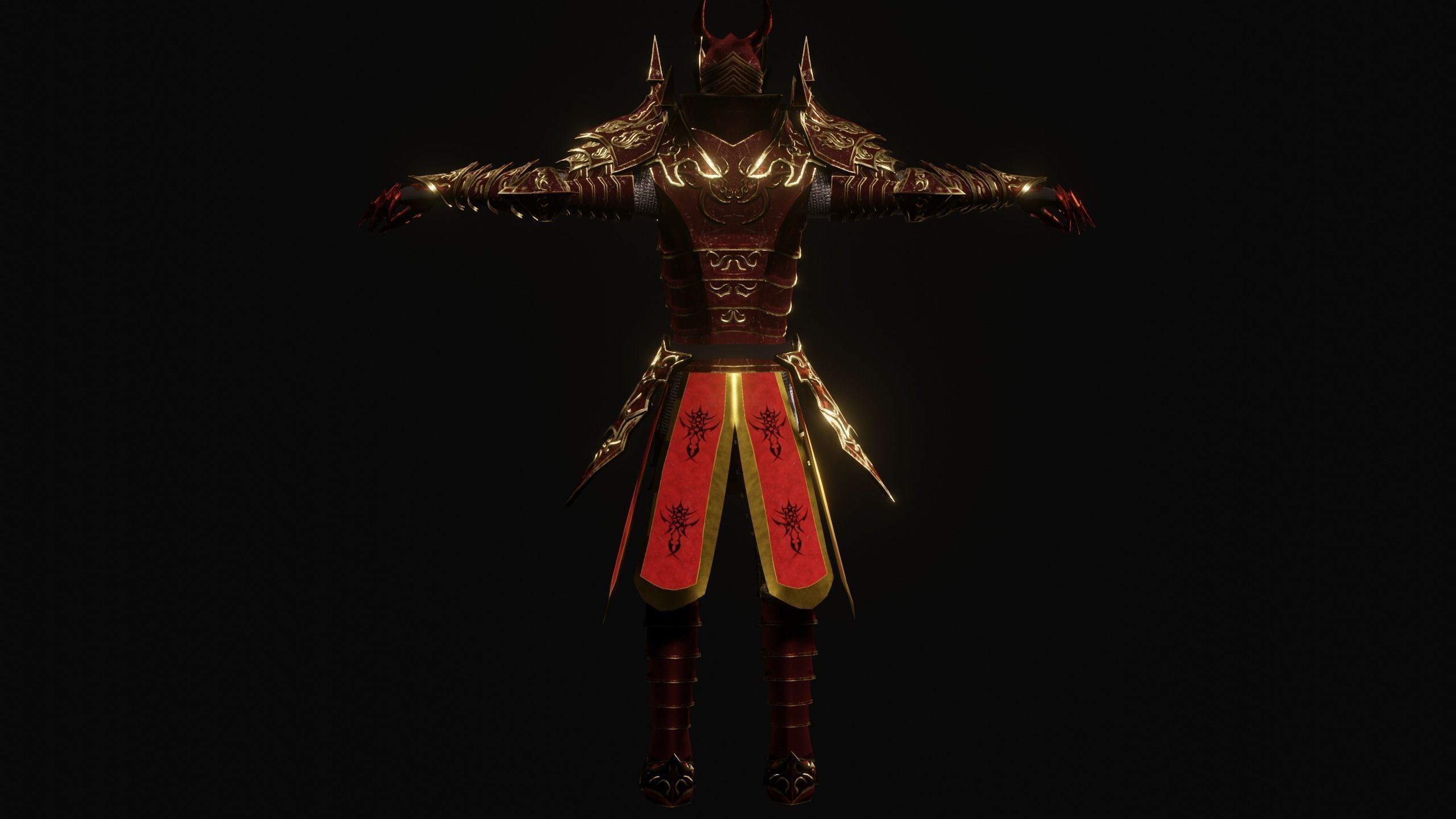 Knight PBR demon Low-poly 3D model_13