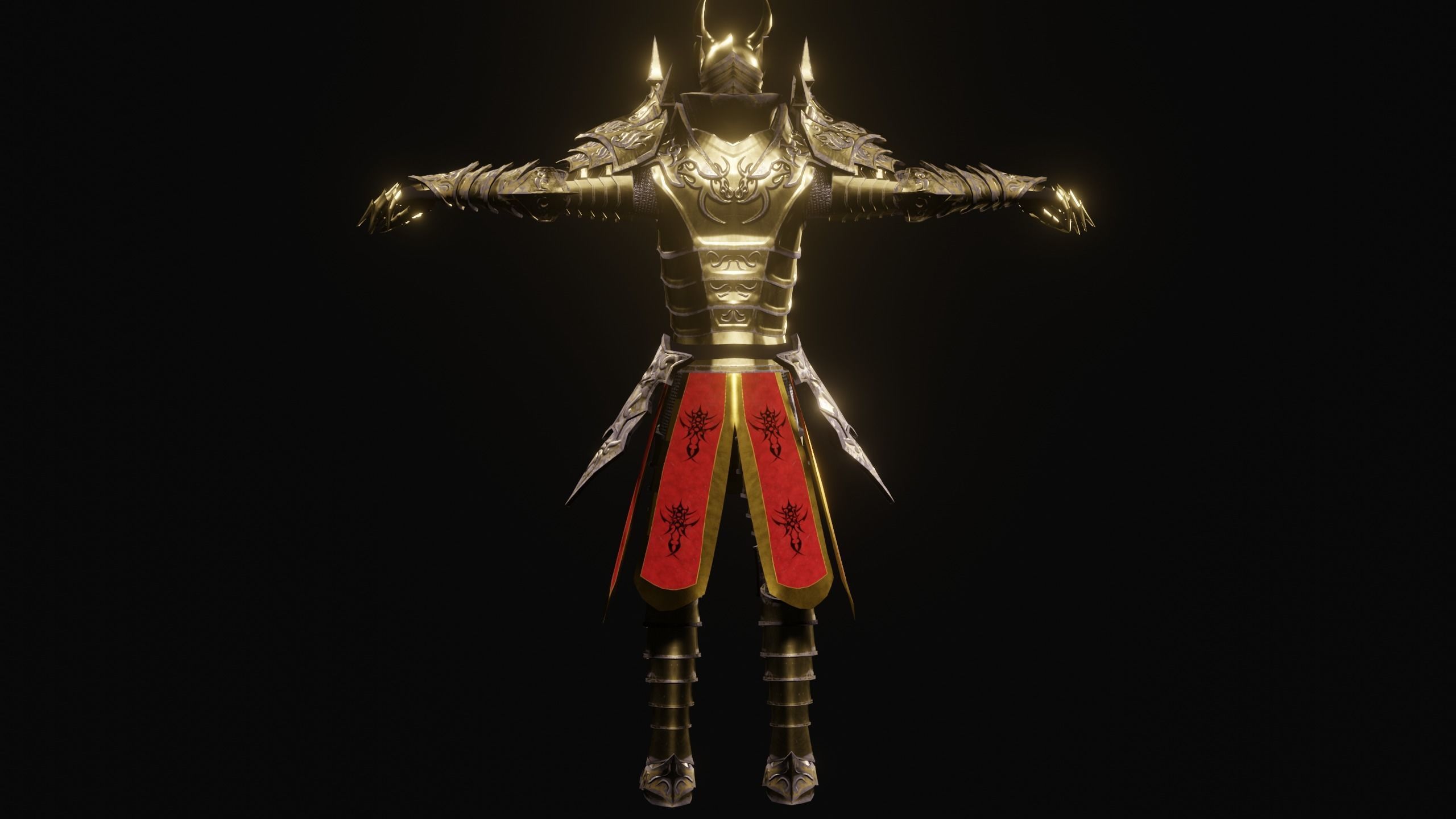 Knight PBR demon Low-poly 3D model_10
