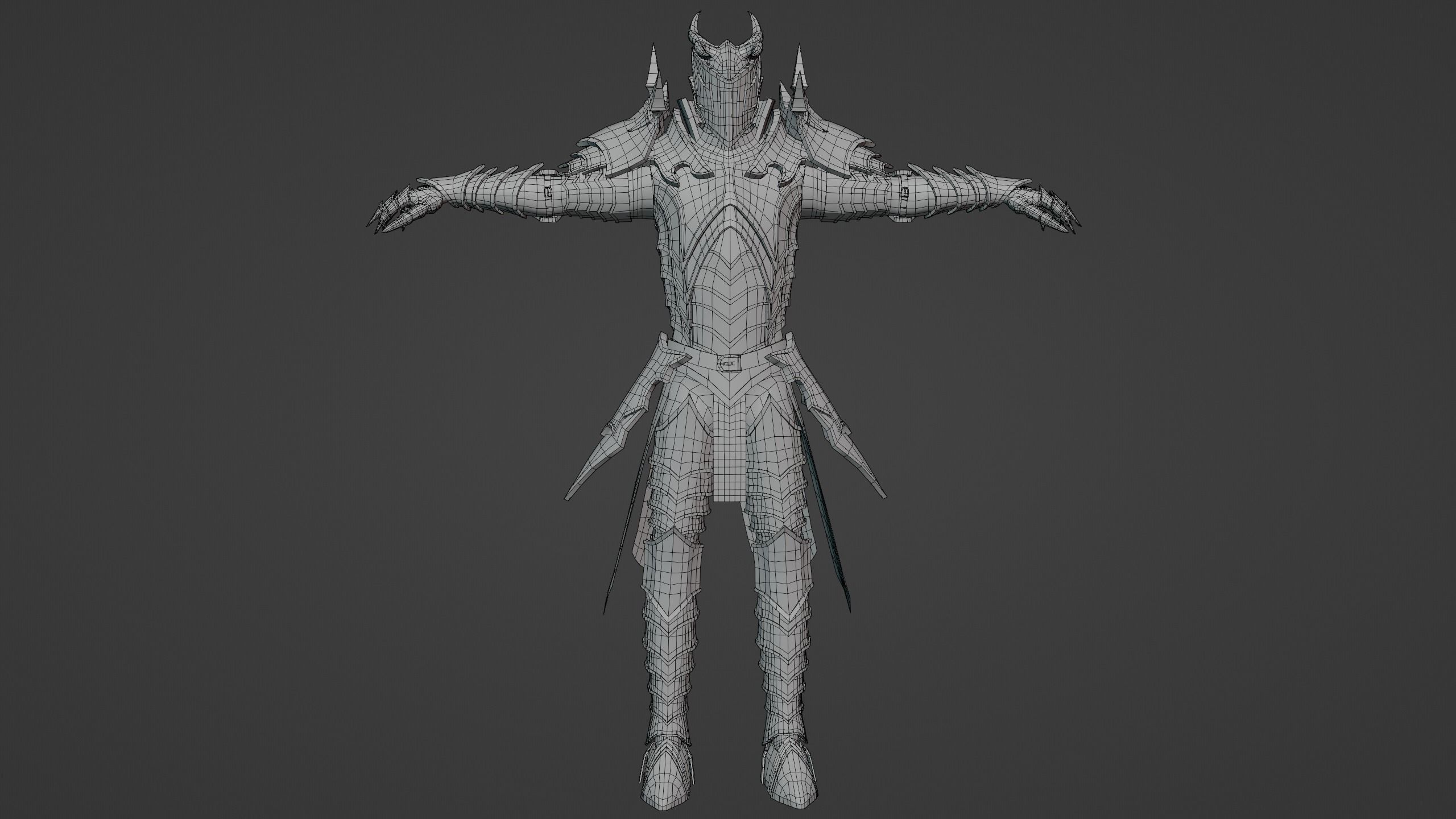 Knight PBR demon Low-poly 3D model_15