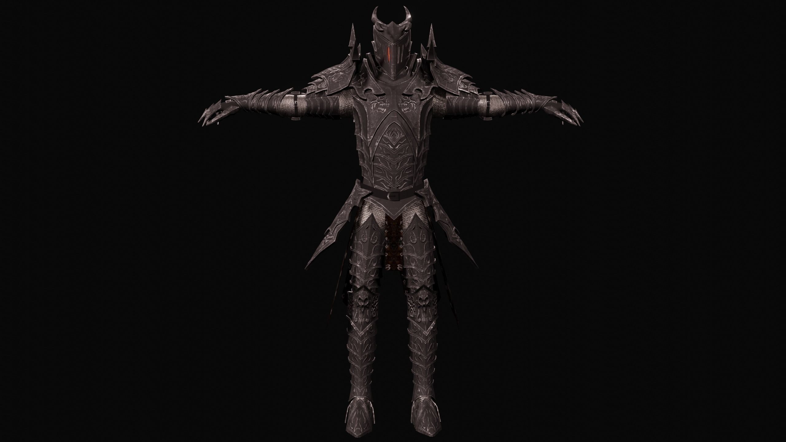 Knight PBR demon Low-poly 3D model_4