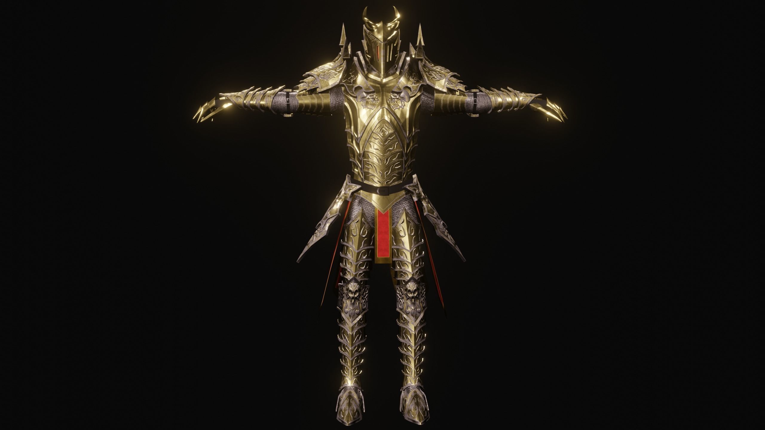 Knight PBR demon Low-poly 3D model_9