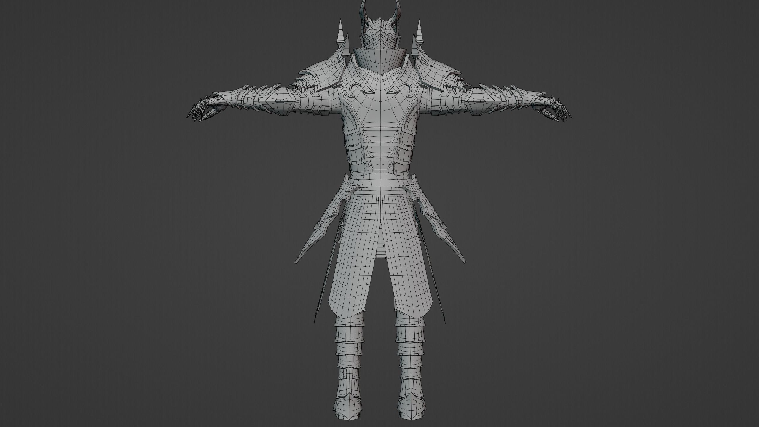 Knight PBR demon Low-poly 3D model_16