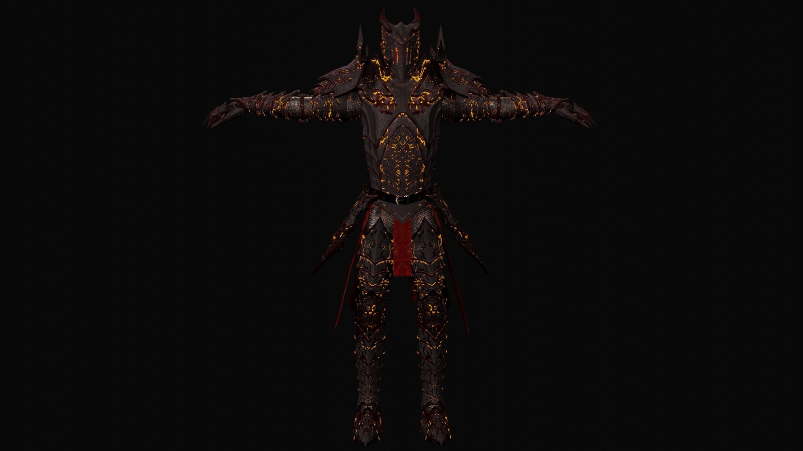 Knight PBR demon Low-poly 3D model_8