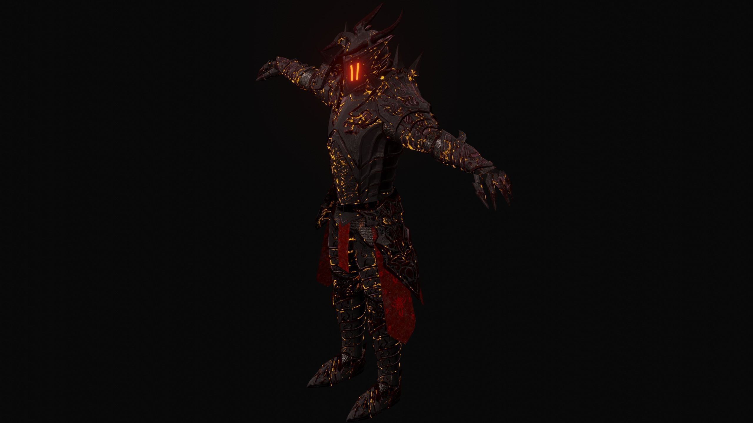 Knight PBR demon Low-poly 3D model_6